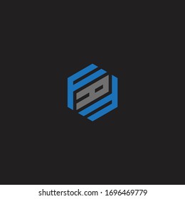 FAF Unique monogram style vector logo design with blue and grey.