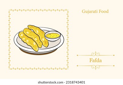 ilustración del plato fafda gujarati para el diseño de afiches