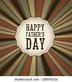 fag  happy fathers day over vintage background vector illustration