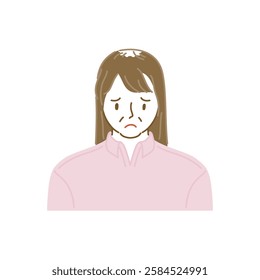 FAGA: A middle-aged woman with thinning hair seen from the front