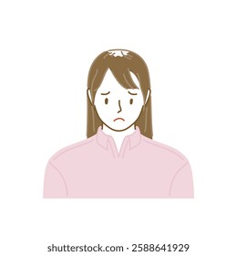 FAGA: A young woman with thinning hair seen from the front