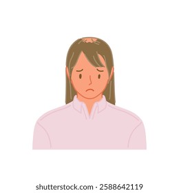 FAGA: A young woman with thinning hair seen from the front