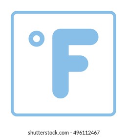 Fahrenheit degree icon. Blue frame design. Vector illustration.