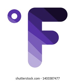 Fahrenheit Degree Icon. Flat Color Ladder Design. Vector Illustration.
