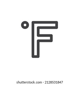 Fahrenheit degrees line icon. linear style sign for mobile concept and web design. Symbol, logo illustration. Vector graphics