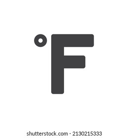 Fahrenheit degrees vector icon. filled flat sign for mobile concept and web design. glyph icon. Symbol, logo illustration. Vector graphics