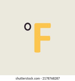 Fahrenheit degrees vector icon. Meteorology sign. Graph symbol for travel, tourism and weather web site and apps design, logo, app, UI