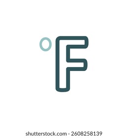 Fahrenheit degrees vector icon. Meteorology sign. Graph symbol for travel, tourism and weather web site and apps design, logo, app, UI