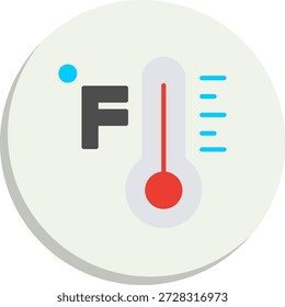 Fahrenheit Flat Circle Style Icon