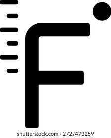 fahrenheit glyph icon illustration vector