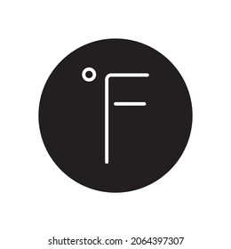 Fahrenheit glyph icon isolated on white background
