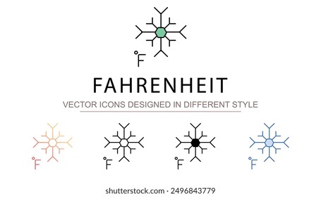 Fahrenheit icon design with white background stock illustration