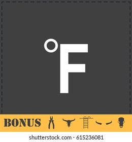 Fahrenheit icon flat. Simple vector symbol and bonus icon