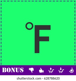 Fahrenheit icon flat. Simple vector symbol and bonus icon