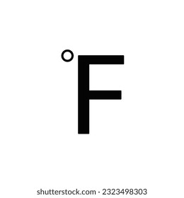 Fahrenheit icon flat style. Simple illustration symbol.
