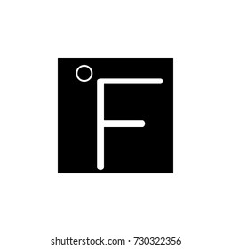 fahrenheit icon on black background