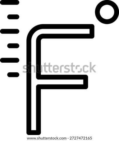 fahrenheit line icon illustration vector