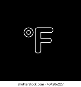 Fahrenheit Line Icon On Black Background