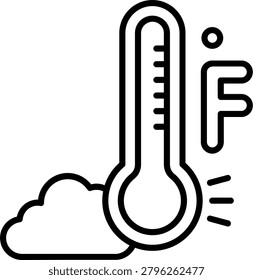Fahrenheit Line Icon Vector Design