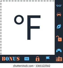 Fahrenheit. Perfect icon with bonus simple icons