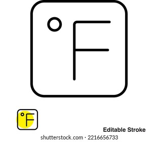 Fahrenheit Scale Temperatur Vector Outline Icon Eps
