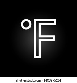 fahrenheit sign neon icon. Elements of weather set. Simple icon for websites, web design, mobile app, info graphics