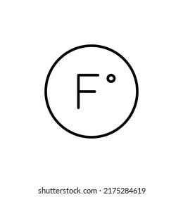 fahrenheit symbol editable outline icon, weather icon