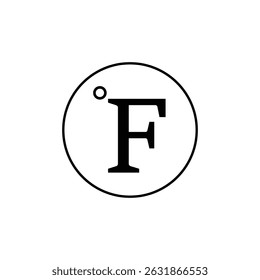  Fahrenheit symbol editable outline icon, weather icon on white background.