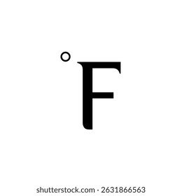  Fahrenheit symbol editable outline icon, weather icon on white background.