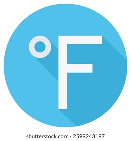 Fahrenheit temperature scale symbol icon, ideal for weather and climate designs.