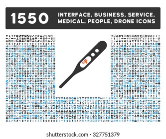 Fahrenheit Thermometer and other web interface, business tools, people poses, medical service vector icons. Style is flat symbols, bicolored, rounded angles, white background.