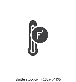 Fahrenheit thermometer vector icon. filled flat sign for mobile concept and web design. Mercury thermometer temperature glyph icon. Symbol, logo illustration. Vector graphics
