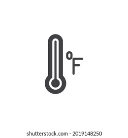 Fahrenheit thermometer vector icon. filled flat sign for mobile concept and web design. Fahrenheit temperature glyph icon. Symbol, logo illustration. Vector graphics