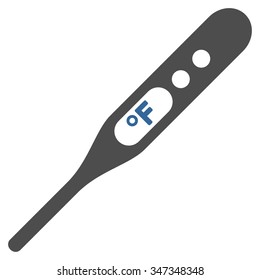 Fahrenheit Thermometer vector icon. Style is bicolor flat symbol, cobalt and gray colors, rounded angles, white background.