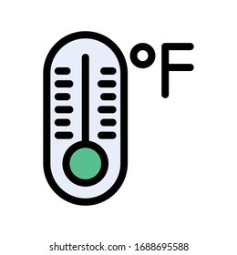 Icono de color plano vectorial Fahrenheit 
