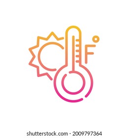 Fahrenheit vector gradient icon style illustration. EPS 10 file 