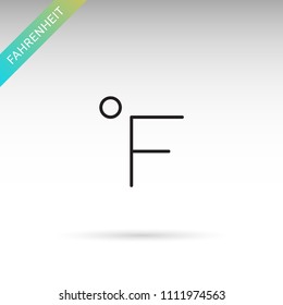 Fahrenheit. Weather modern thin line icon set. Isolated on white.