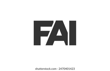 FAI logo design template with strong and modern bold text. Initial based vector logotype featuring simple and minimal typography. Trendy company identity ideal for businesses brand presence.