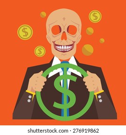 fail business way to lose money, vector