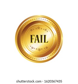 Fail Circular Vector Gold Web Icon Button