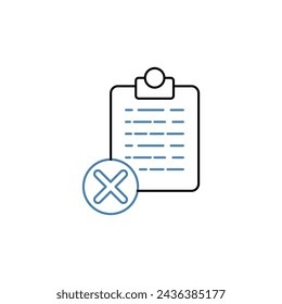 Symbol für fehlerhafte Konzeptzeile. Einfache Elementdarstellung. Entwurf des Umrisssymbols für das Fehlerkonzept.