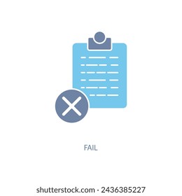 fallar icono de línea de concepto. Ilustración simple del elemento. diseño del símbolo del esquema del concepto del fracaso.