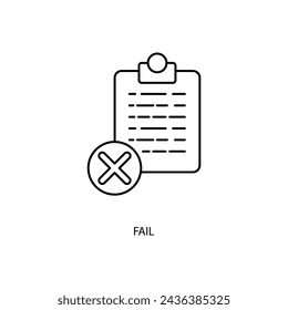 fail concept line icon. Simple element illustration. fail concept outline symbol design.
