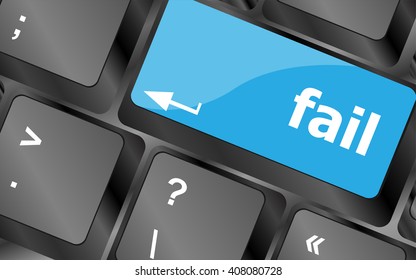 fail concept with word on key. Keyboard keys icon button vector. keyboard keys, keyboard button, keyboard icon