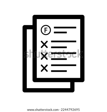 Fail, failure, fiasco icon. Black vector graphics.