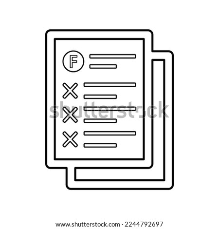 Fail, failure, fiasco outline icon. Line art vector.