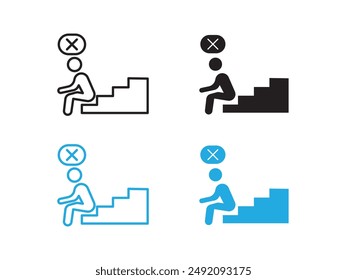Fail or failure icon black and white vector outline sign