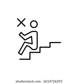 Fail or failure icon black and white vector sign