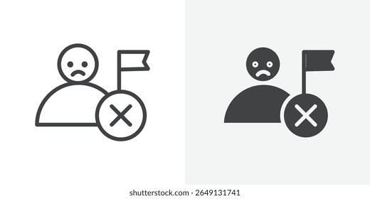 Symbol "Fehler oder Fehler" Umrissvektorzeichen