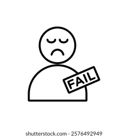Fail or failure icon vector outline logo sign